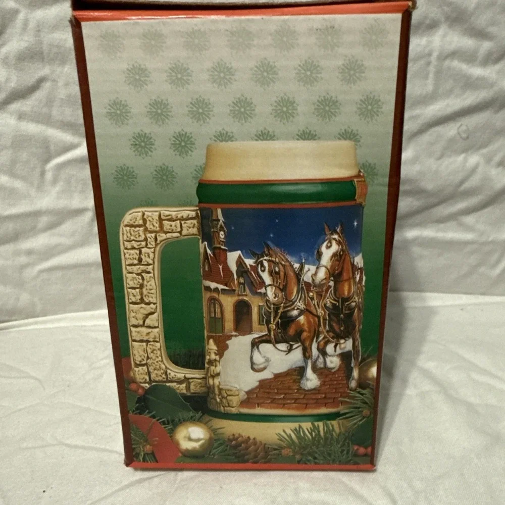 Vtg 96; 98; 04 Budweiser Holiday Stein Collection Christmas Same Day Shipping US